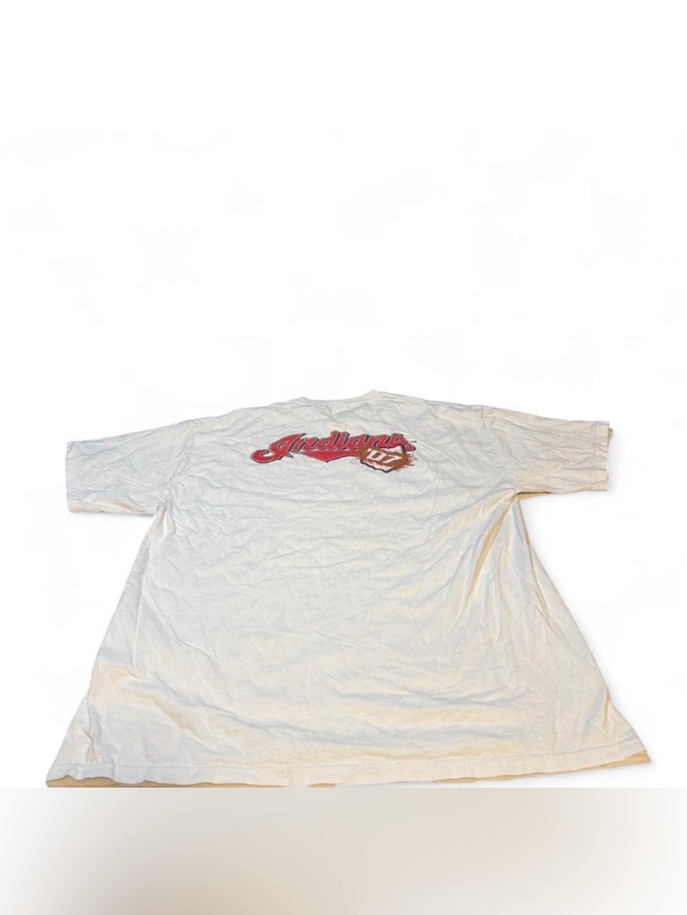 Indians Baseball Graphic Tee in White with Red Logo